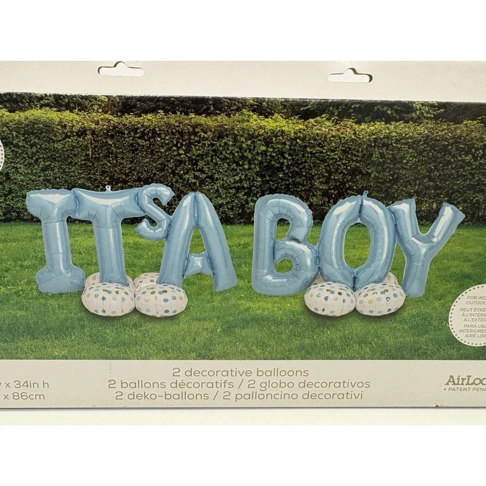 Anagram Airloonz ITS A BOY Pink 2 Decorative Balloons Indoor/Outdoor 106